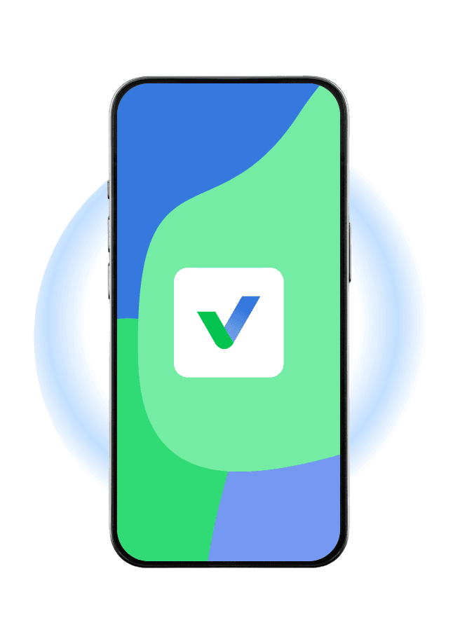 Image of a mobile with Virufy's logo on it